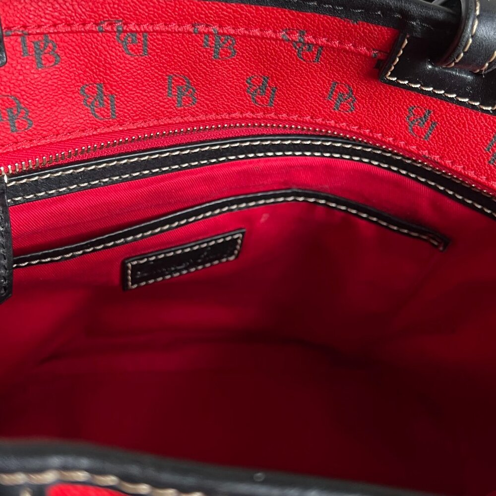 Dooney & Bourke Gretta Red Black Small Leisure Shopper Tote - Picture 11 of 15